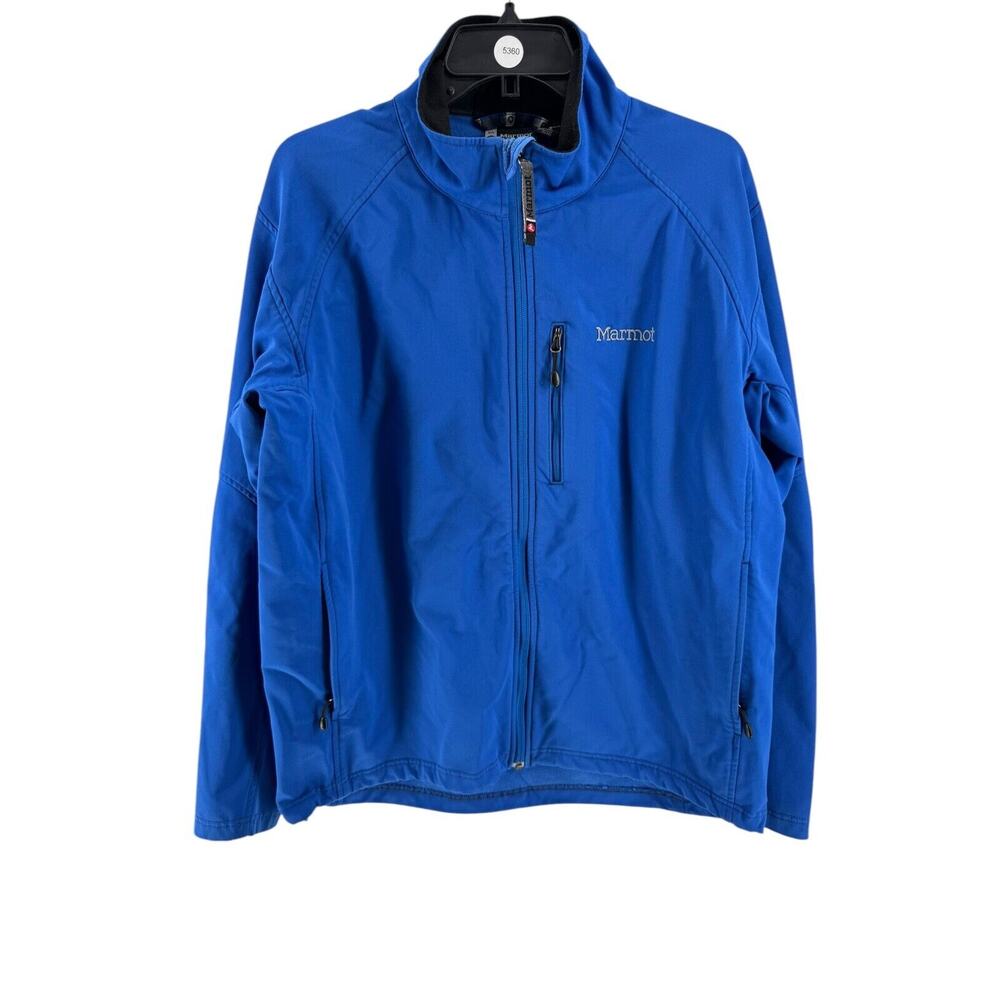 Marmot Men's Blue Soft Shell Fleece Lined Long Sleeve Zip-Up‎ Jacket Size Large